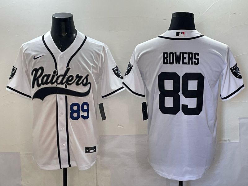 Men 2025 Oakland Raiders #89 Bowers white 3th generation Joint Name Nike Limited NFL Jersey style 004->oakland raiders->NFL Jersey